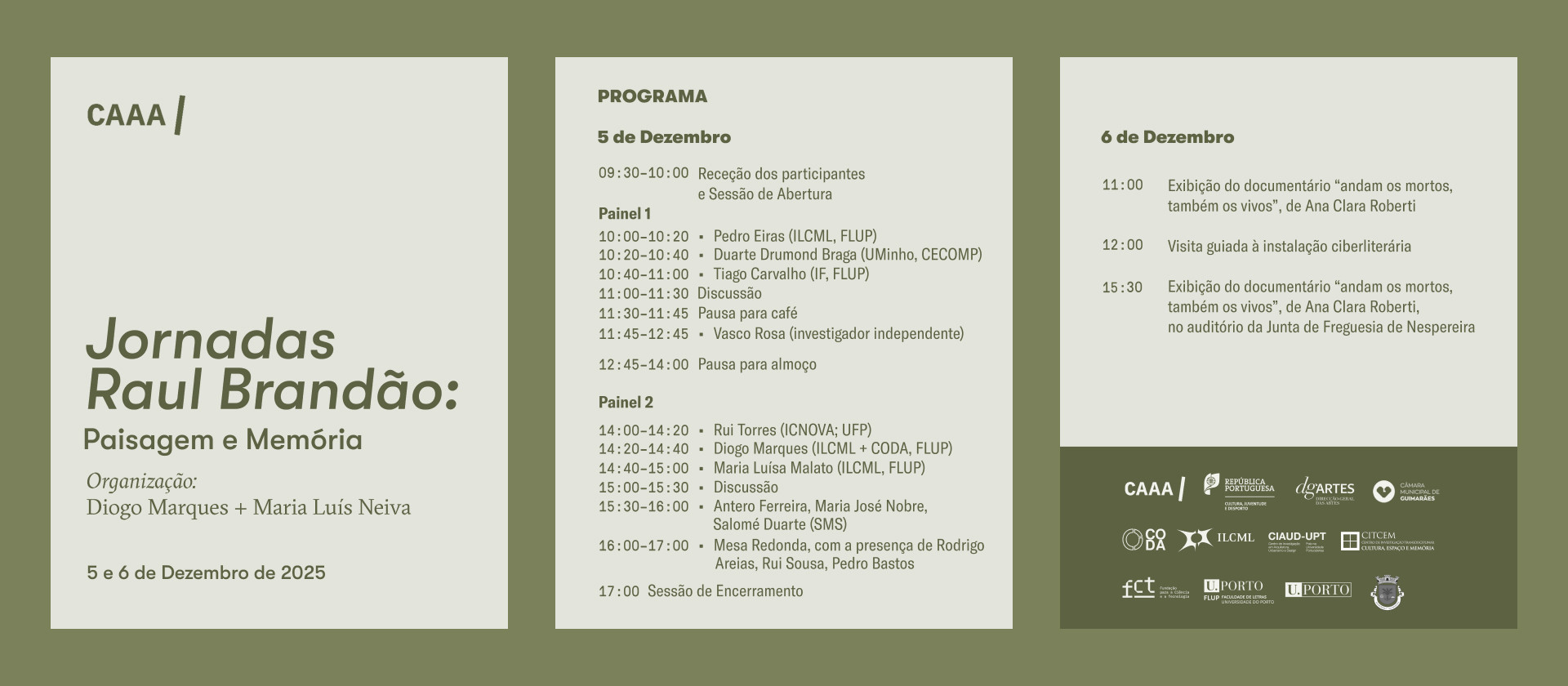 Jornadas «Raul Brandão: Paisagem e Memória»