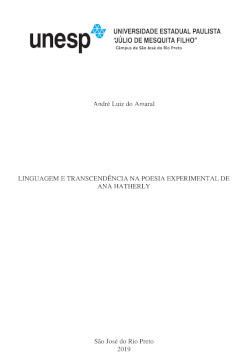 Linguagem e transcendência na poesia experimental de Ana Hatherly