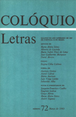 Revista Colóquio/Letras. Recensões Críticas, n.º 72, Mar. 1983