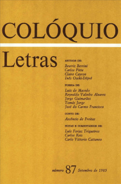 Colóquio/ Letras | Setembro, nº 87 | Lisboa, 1985