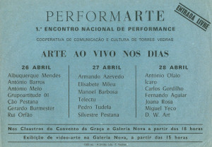 PerformArte-1 Encontro Nacional de Performance, Março 1985