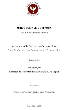 Álvaro Seiça, Transdução: Processos de Transferência na Literatura e Arte Digitais