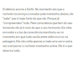 O silêncio acorre a Sísifo